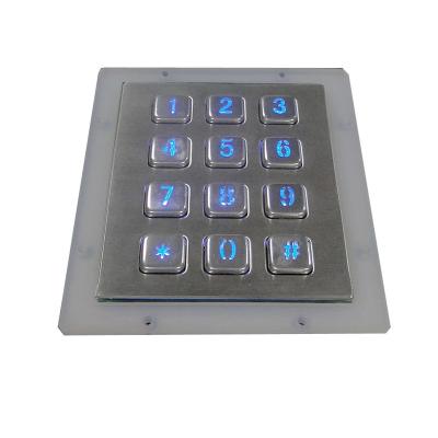 China Metal Backlight Waterproof/Waterproof 12 Key Numeric Keypad For Door Access Control System for sale