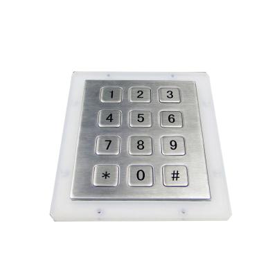 China 12 Key Mechanical Flat Die Metal Numeric Keypad With Metal Dome for sale