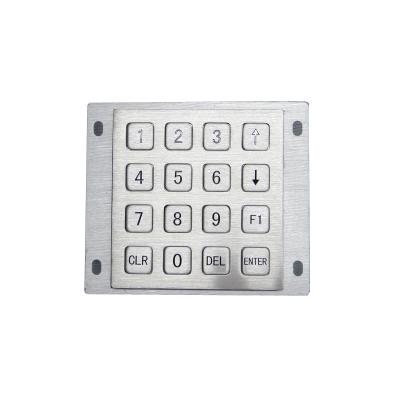 China Mechanical 16keys 4x4 Rugged Metal Numeric Keypad With Flat Metal Dome Keys for sale