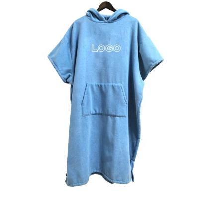 China Beach Surf Poncho Changing Long Robe Towel Adults Hooded Surf Poncho Changing Swimming Towel for sale