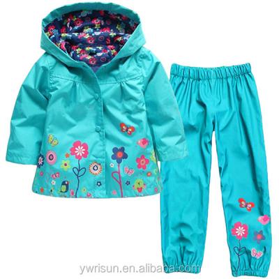 China Breathable High Quality Kids Candy Colors Jacket Custom Kids Waterproof Raincoat With Pants for sale