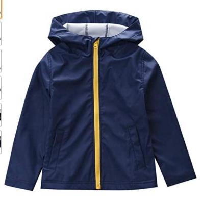 China PUKR17012 PUKR17012 Navy Waterproof Hooded Waterproof Clothing PU Rain Jacket for sale