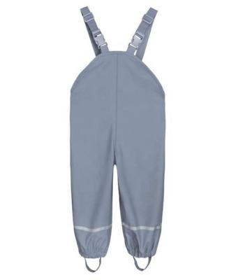 China Waterproof /Windproof/Durable Kids PU Rainwear Gray Rain Muddy Pants With Bib Brace for sale