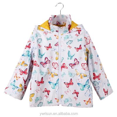 China PUKR17005 2017 Anti-wrinkle Kids PU Rain Jacket Kids Outdoor Raincoat For 2-10 Y for sale