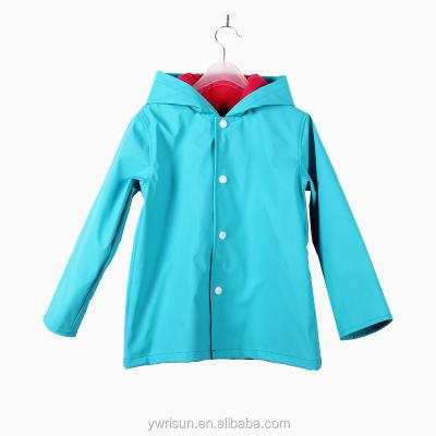 China Wholesale PUKR17001 Kids Raincoat Children Sky Blue PU Windproof Raincoats For 2-10 Y for sale