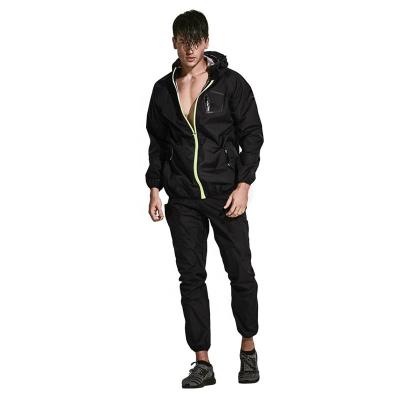 China Yisun Heavy Duty Sauna Suit Running Non Tear Sweat Tracksuit Weight Loss Slimming Fitness Gym Exercise Training Sweat Suit for sale