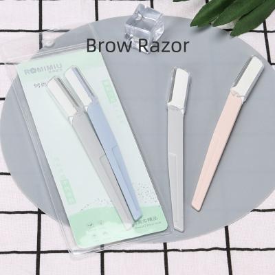 China Safe Eyebrow Trimming Razor Stainless steel Eyebrow trimming knife Oem Woman Facial  Brow Razor Eyebrow Razor for sale