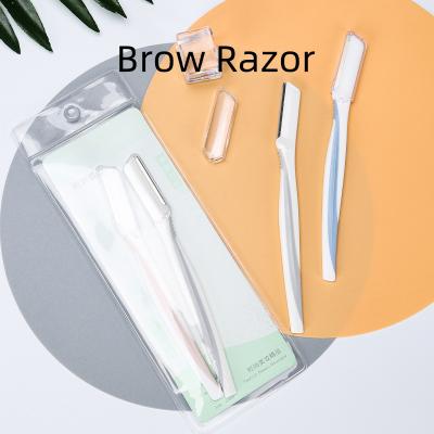 China Safe Eyebrow Trimming Oem Woman Facial Razor Stainless steel Eyebrow trimming knife Eyebrow Razor Brow Razor for sale