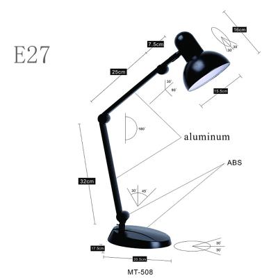 China Cost Effective Working Adjustable Lamp E27 Aluminum Alloy Folding Table Lamp With Clamp For Desk for sale