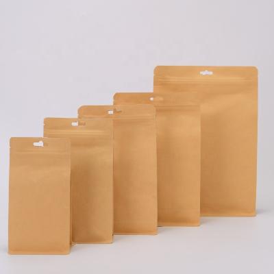 China Recycled Materials Lined Aluminum Flat Block Bottom Brown Kraft Paper Bag for sale