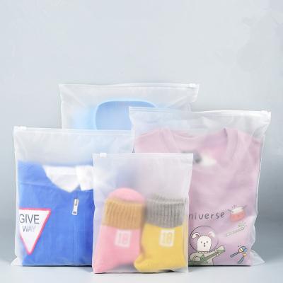 China Safety Eco-friendly Custom Printed Zipper Lock Biodegradable Frosted Seal Bag For Clothes Shirt Swimwear Packaging for sale