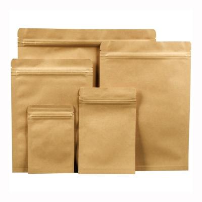 China Custom Recycled Materials Heat Seal Brown Aluminum Foil Kraft Paper Economical Cheap Wholesale Bag for sale