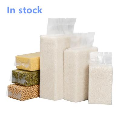 China Recyclable In Stock Rice Brick Wholesale Sealing Embossed Vacuum Bag for sale