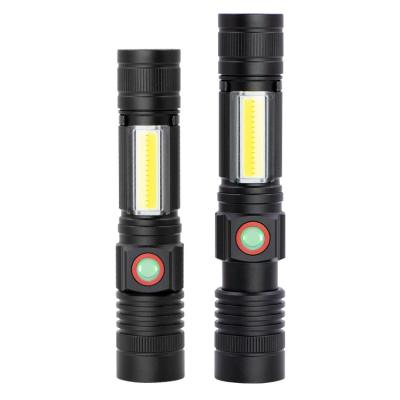 China New Mini Border Portable Flashlight USB LED Camping Rechargeable Multifunctional Flashlight Luminous Magnet for sale