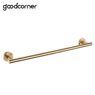 China BRIEF Wholesale Bathroom Accessories Durable Stainless Steel SS304 Brushed Gold Single Towel Rack for sale