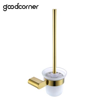 China Modern SUS304 Stainless Steel Brushed Gold Bathroom Accessories Toilet Brushed Holder for sale