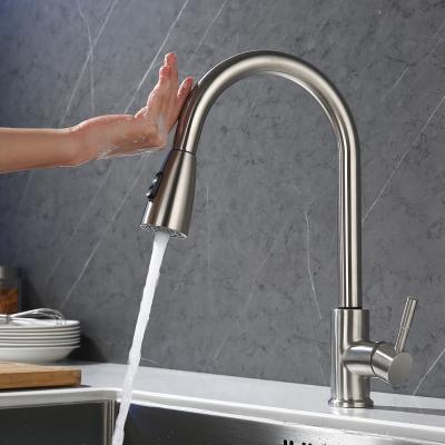 China Pull Out Spray CP-C2012 Stainless Steel Touch SS304 Kitchen Faucet Touch Sink Mixer Tap for sale