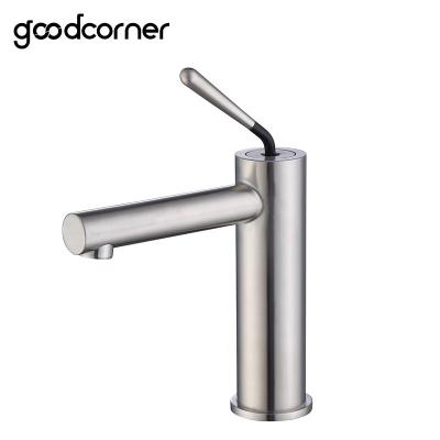 China Brushed Wash Basin Mixer Stainless Steel Nickel Wash Basin Mixer Tap for sale