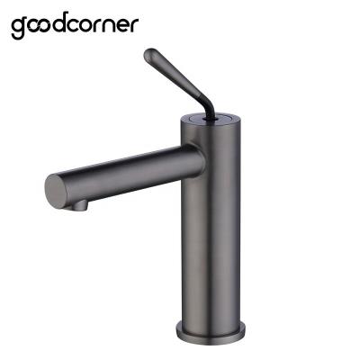 China Full Size OEM Bathroom Sink Mixer In Gun-Grey Color for sale