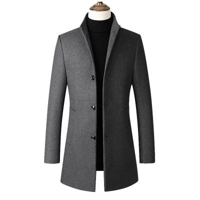 China Latest Design Mens Wool Coat Single Breasted Long Coat Anti-wrinkle Winter Custom for sale