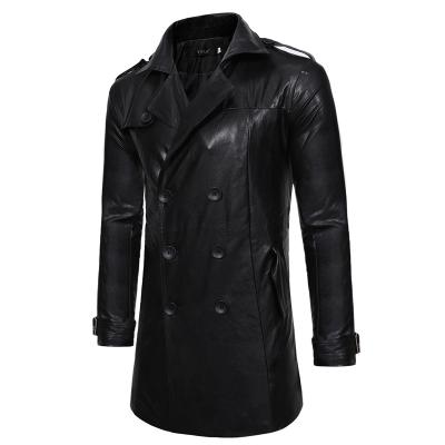 China Sustainable Men's Long Leather Coat Men's Winter Fluffy Rainproof Men's Anorak for sale