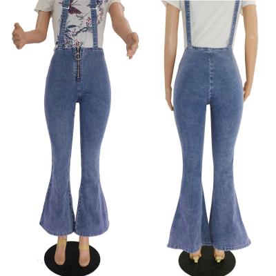 China Ladies viable jeans pants ladies blue jeans bellbottom ladies jeans jump suits for sale