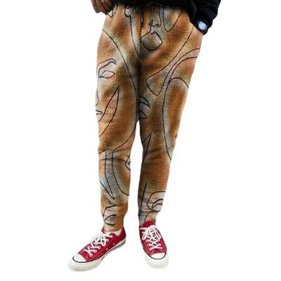 China 2021 New Anti-pilling Men's Plush Pants Straight-leg Printing Pants for sale