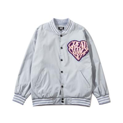 China OEM viable logo unifond like oversized jacket streetwear baseball eye cloud streetwearvarsity jackets for sale