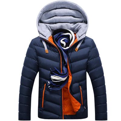 China Waterproof Men's Down Jacket Heating Heated Thicker Size Goose Down Hooded Jacket Men for sale