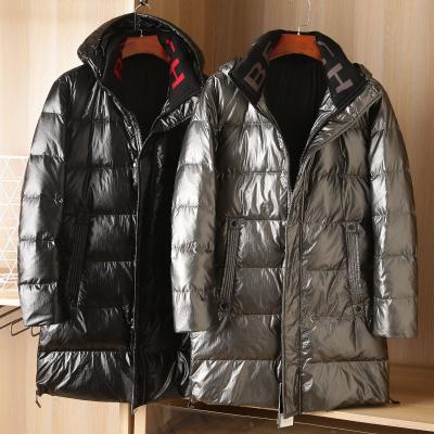 China Waterproof Mens Coated Down Hooded Padded Down Jacket Mens Down Jacket for sale