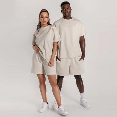 China Summer Breathable Compression Unisex T Shirts 2 Piece Shorts Set for sale