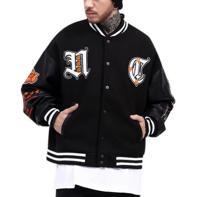 China Wholesale High Quality Breathable Stylish Patches Streetwear Winter Sports Baseball Bomber Varsity Jacket for sale