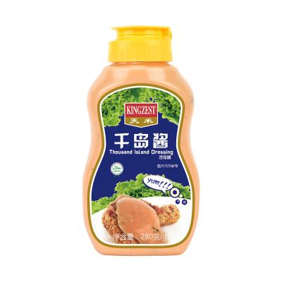 China Halal Side Dressing Sauce 280g Bottle Salad Mayonnaise Thousand Island Sauces for sale