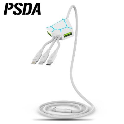 China 1.2m PSDA Super Fast 3 In 1 HUB Cable Type C Cable For Samsung S20 XiaomiX For iPhone 13 Pro Max Huawei Charger Micro USB Cable for sale