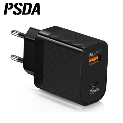 China Mobile Phone Charger PSDA 20W Palladium Dual Charging QC 3.0 USB Fast Charger For iPhone 12 X Xs 8 Xiaomi Phone USB C Charger for sale