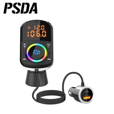 China 0.5-2M PSDA Car FM Transmitter Wireless Adapter V5.0 Music MP3 Player Car Kit QC3.0 USB Type-C Wireless Fast Charging for sale