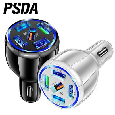 China 5 USB PSDA Car Charger Quick Charge 3.0 5 USB In Car Mobile Phone Charger For iPhone 7 Adapter Car Fast Charging Cigarette Lighter for sale