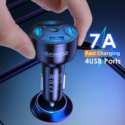 China Fast Charging 48W 7A Mini Fast Charging For Car Charger PSDA 4Ports USB Cell Phone Samsung Mobile Phone Charger Adapter Xiaomi Huawei iPhone 12 11 for sale