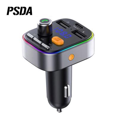 China CAR New LED FM FM Radio 5.0 Car Kit MP3 Modulator Kit PSDA Transmitter Dual USB Car Charger 2.4A 2 USB MP3 Music Player With Type-C for sale