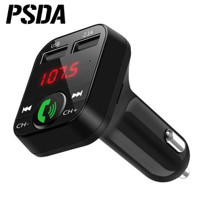 China 0.5-2M PSDA Car Wireless Transmitter Adapter 5.0 FM Mic Audio Receiver Auto MP3 Player 2.1A Dual USB Fast Charger Car for sale