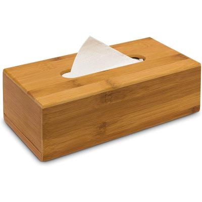 China Interior Ministry BAMBOO Rectangle Luxury Smooth Wooden Tissue Box With Removable Bottom Lid for sale