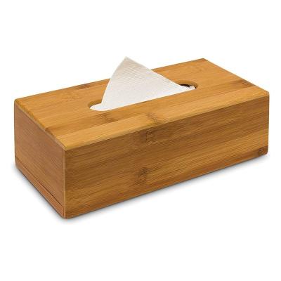 China Luxury Creative Bamboo Tissue Box Organizer Home Paper Storage Box For Office Desk for sale