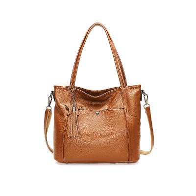 China 2023 new fashion fashion women's tote bags genuine leather soft satchel bag high quality large capacity handbag for sale