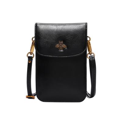 China Hot Selling Small Fashion Mobile Phone Shoulder Bags Genuine Leather Square Genuine Leather Cross Body Bag for sale