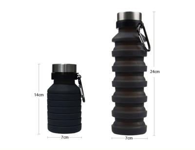 China Hot Sale 550ml PORTABLE Portable Collapsible Silicone Kettle Telescopic Water Bottles for sale