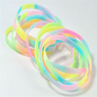 China Other beautiful transparent thin silicone wristbands / custom silicone wristbands for sale