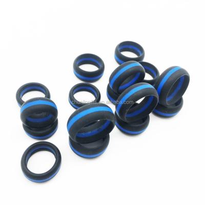 China Business /advertise Gift Blue Line Silicone Wedding Rings For Girls for sale