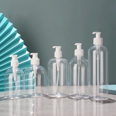 China 300ml 500ml Cosmetic Clear Plastic Pump Lotion Shampoo Conditioner Packaging Bottles for sale