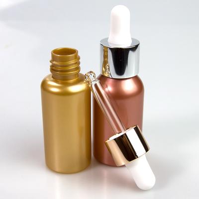 China Luxury Plastic Face Serum Personal Care Bottle Personal Care Set Dropper 30ml Essential Oil For Cosmetic Packaging for sale