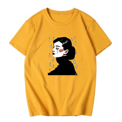 China Anti-wrinkle Customized 2022 Summer New T-shirt Women's Loose Cotton Custom Printed Round Neck Women's Tops T-shirt for sale